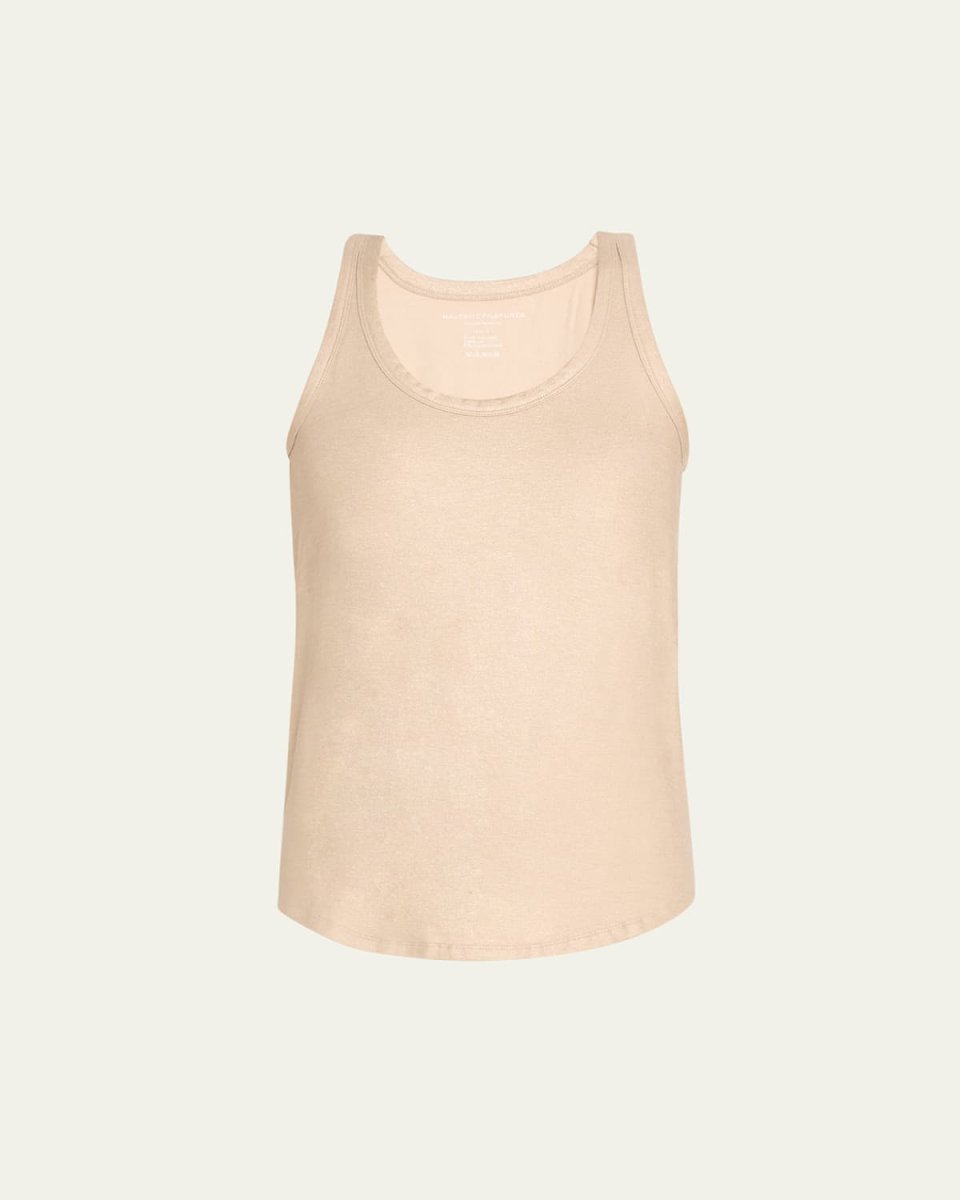 Stretch Linen Metallic Tank Top